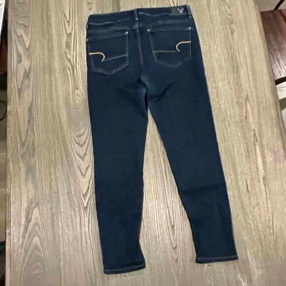 American Eagle Outfitters Super Stretch Skinny Jeans Denim Dark Wash Size 6 - Picture 8 of 11